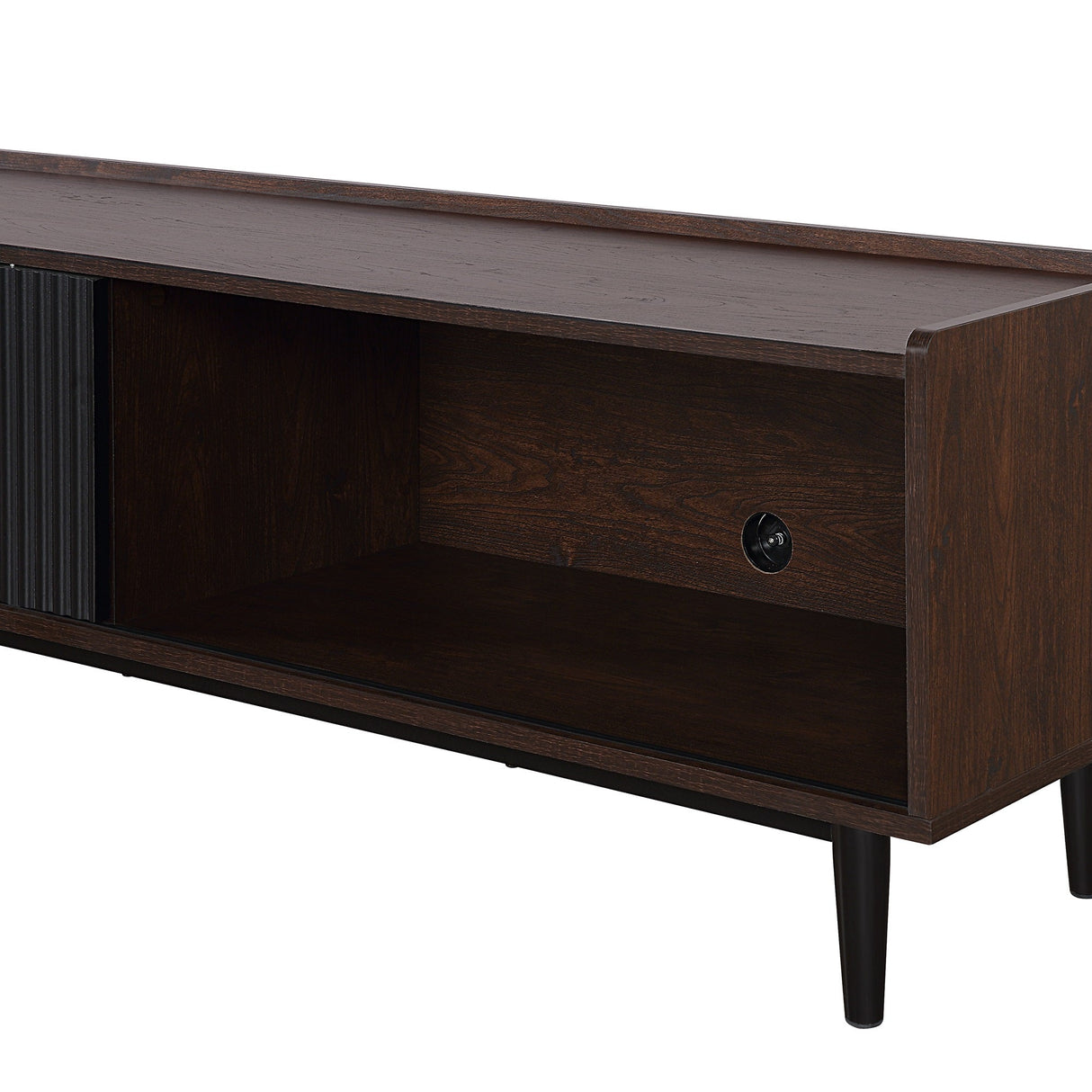 Duane TV Stand in Dark Brown and Black by Manhattan Comfort at Eve Furniture