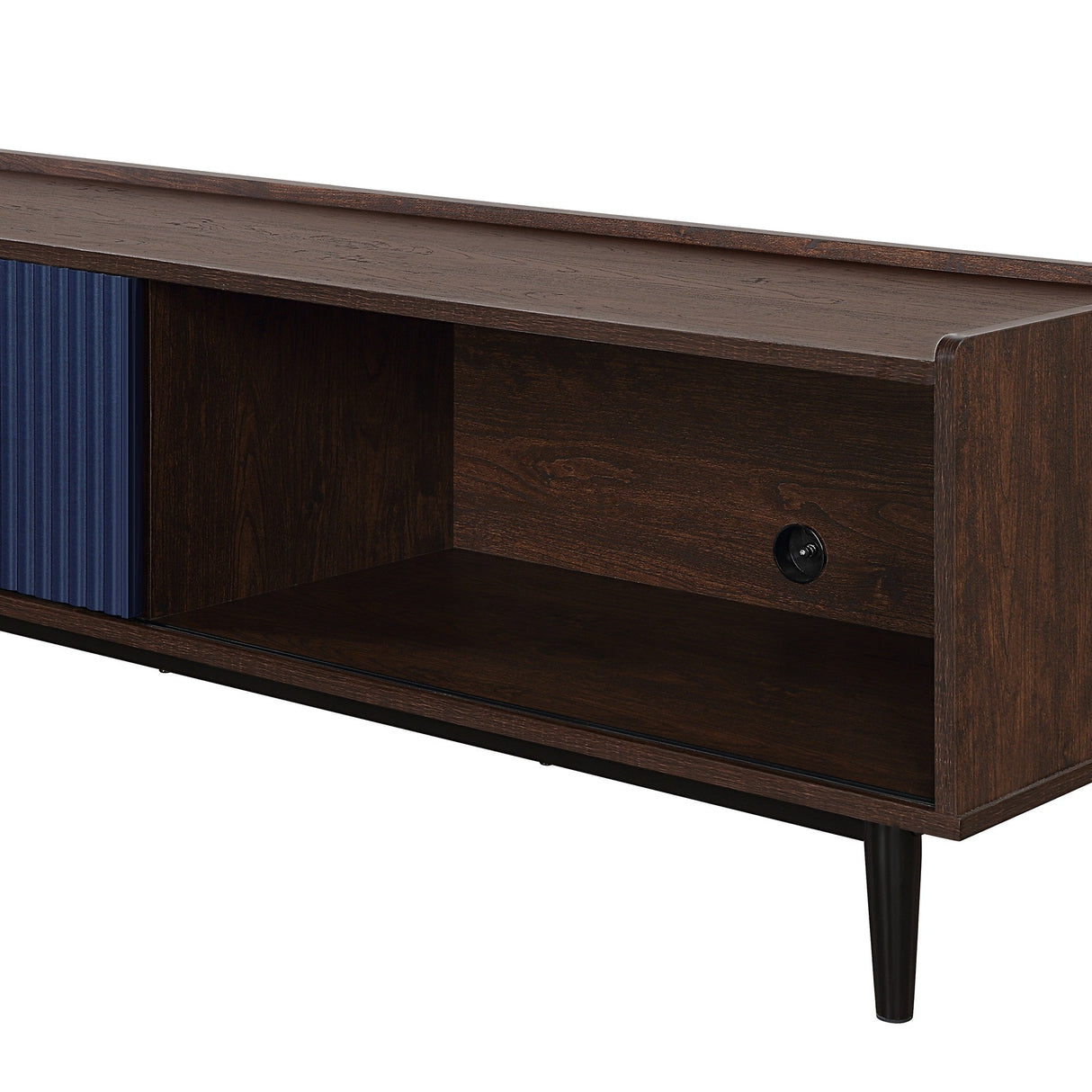 Duane TV Stand in Dark Brown and Navy Blue by Manhattan Comfort at Eve Furniture