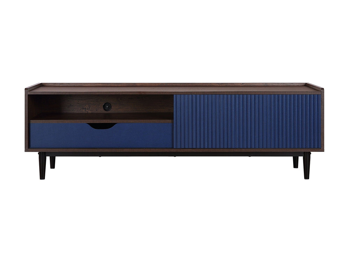 Duane TV Stand in Dark Brown and Navy Blue by Manhattan Comfort at Eve Furniture