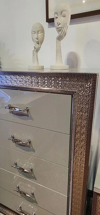 Dubai Metallic Silver Bedroom Set by New Era Innovations at Eve Furniture