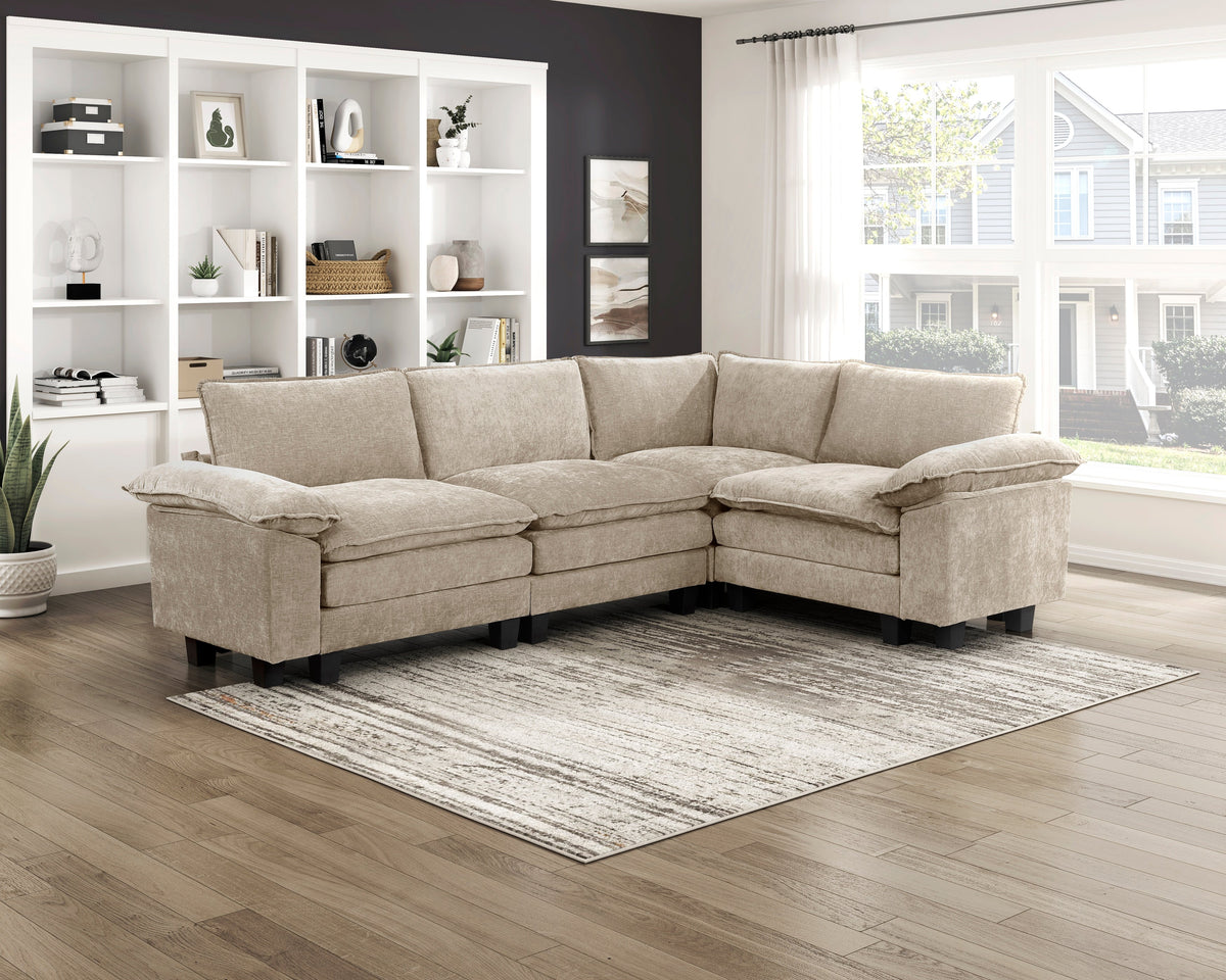 Dublin Taupe 5-Piece Modular Sectional by Homelegance at Eve Furniture