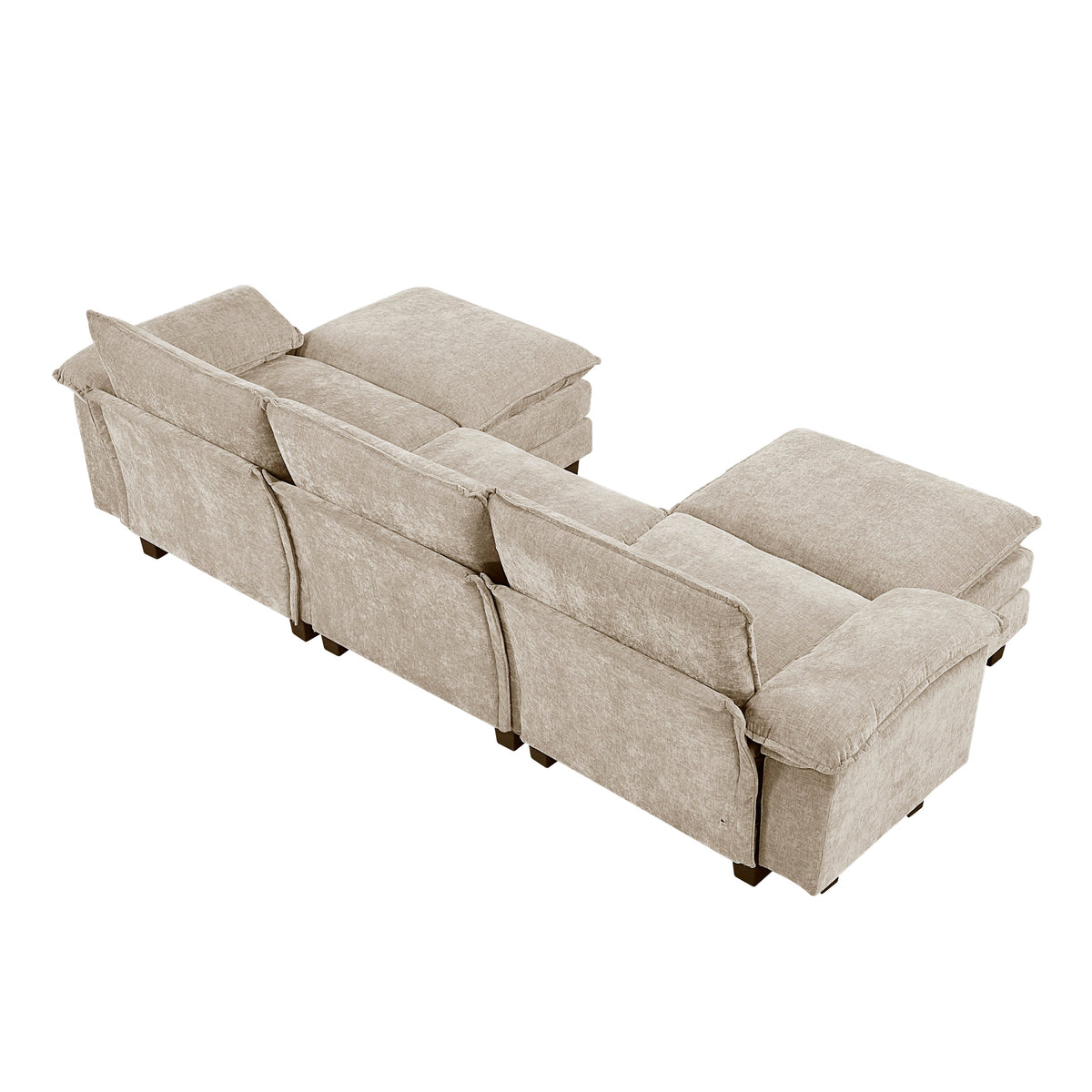 Dublin Taupe 5-Piece Modular Sectional with Ottoman by Homelegance at Eve Furniture
