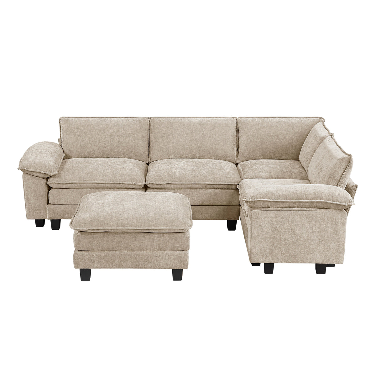 Dublin Taupe 5-Piece Modular Sectional with Ottoman by Homelegance at Eve Furniture