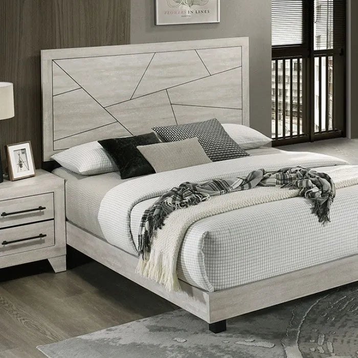 Dubuque Light Gray 4-Piece Queen Bedroom Set by Furniture of America at Eve Furniture