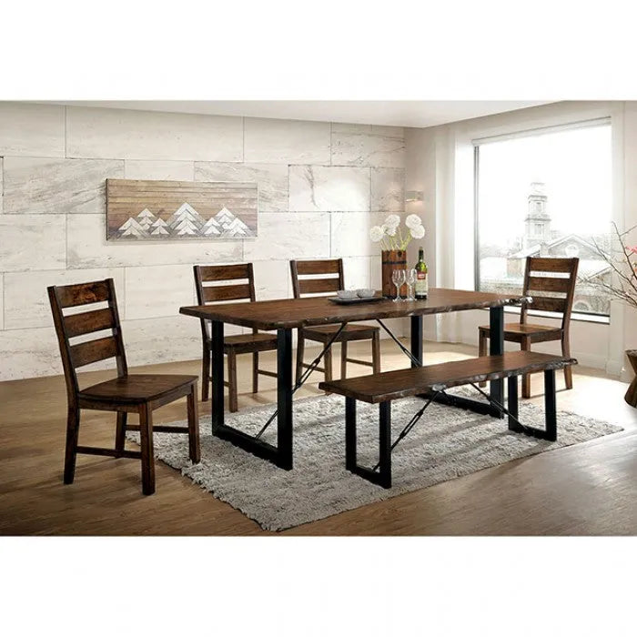 Dulce Walnut/Black 7-Piece Dining Room Set by Furniture of America at Eve Furniture