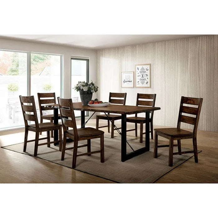 Dulce Walnut/Black 7-Piece Dining Room Set by Furniture of America at Eve Furniture