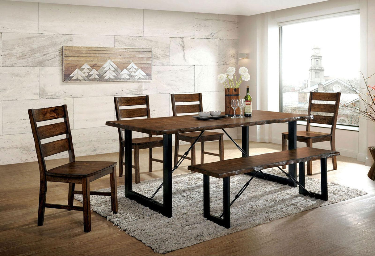 Dulce Walnut/Black Dining Table by Furniture of America at Eve Furniture