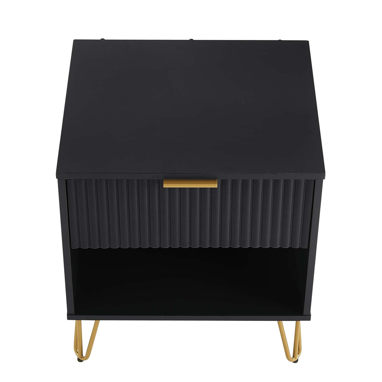 DUMBO 1.0 Nightstand in Black by Manhattan Comfort at Eve Furniture
