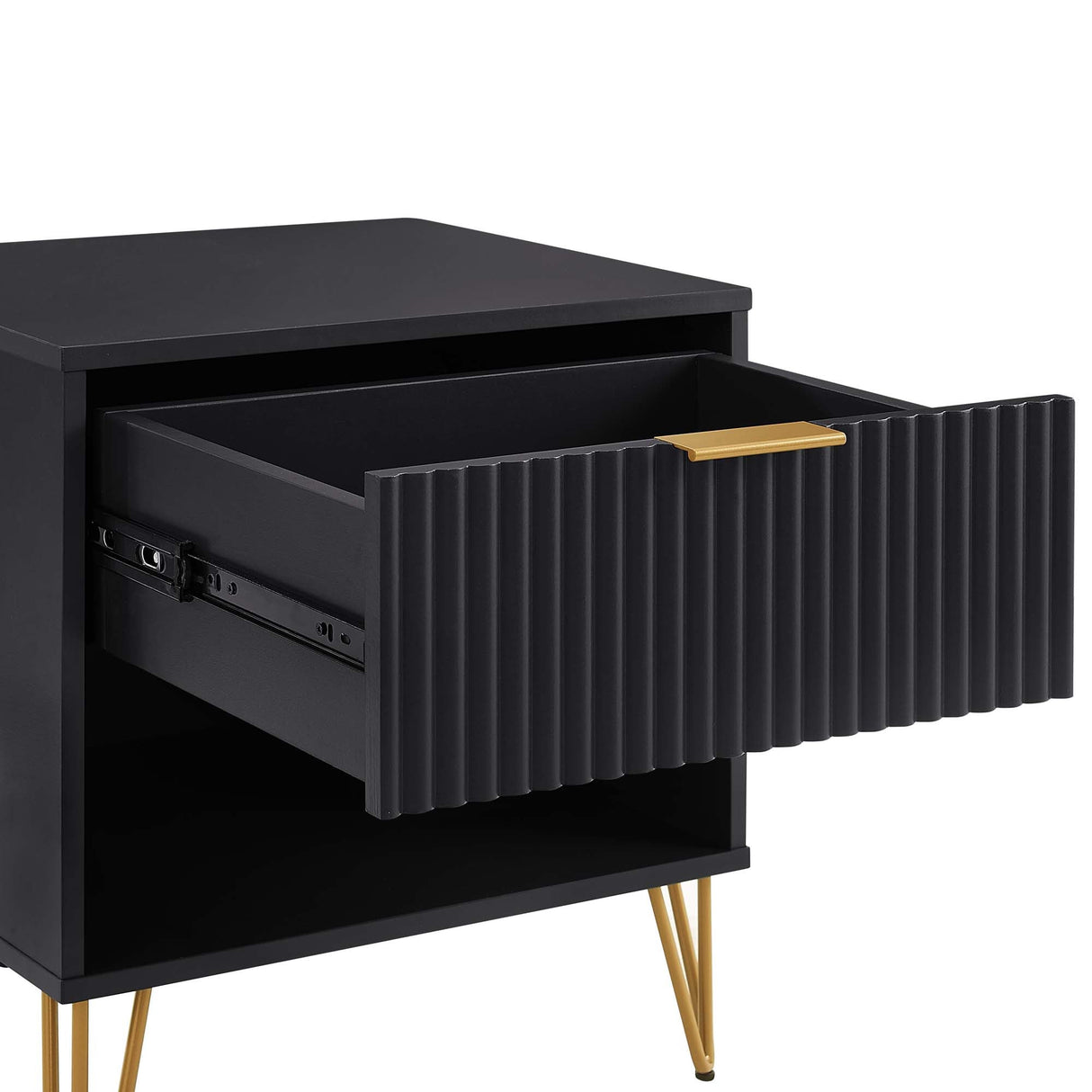 DUMBO 1.0 Nightstand in Black by Manhattan Comfort at Eve Furniture