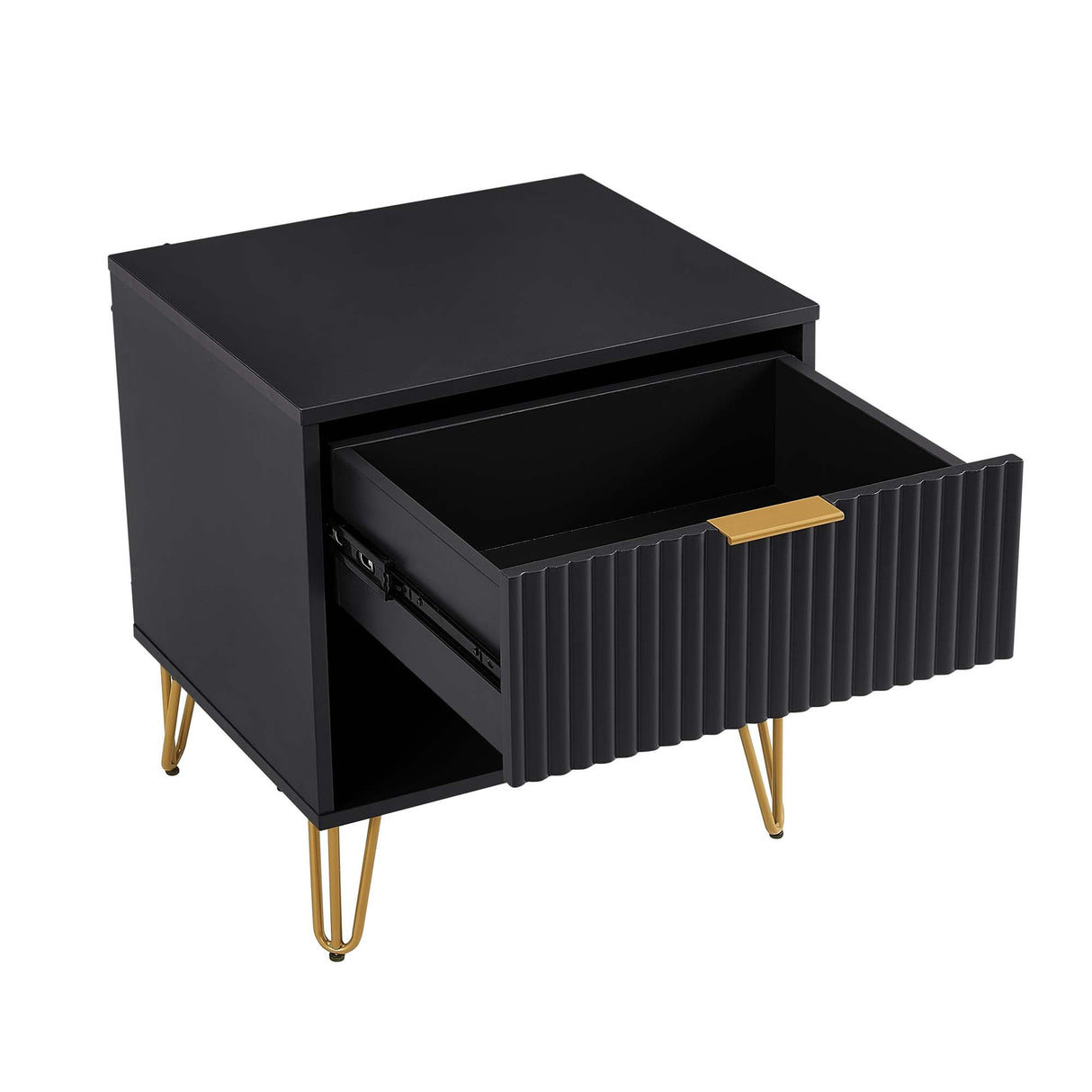 DUMBO 1.0 Nightstand in Black by Manhattan Comfort at Eve Furniture