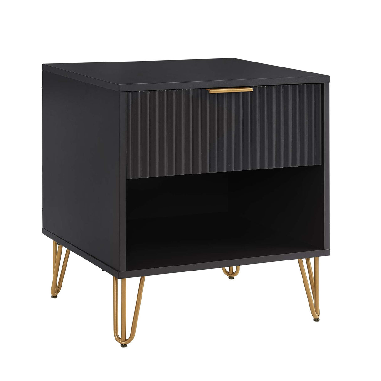 DUMBO 1.0 Nightstand in Black by Manhattan Comfort at Eve Furniture