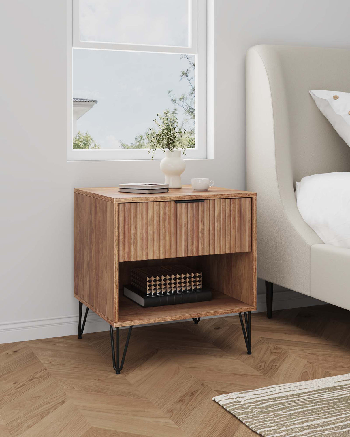 DUMBO 1.0 Nightstand in Golden Brown by Manhattan Comfort at Eve Furniture