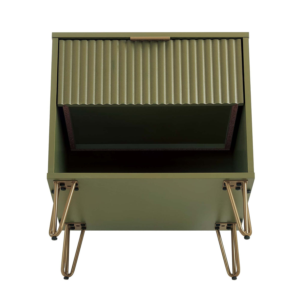 DUMBO 1.0 Nightstand in Olive Green by Manhattan Comfort at Eve Furniture