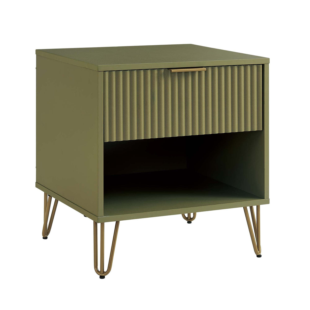 DUMBO 1.0 Nightstand in Olive Green by Manhattan Comfort at Eve Furniture