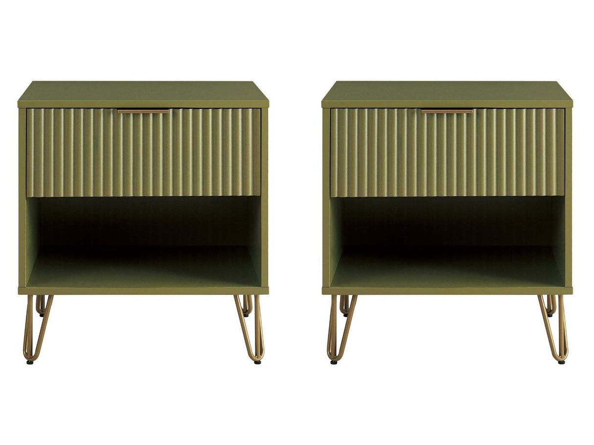 DUMBO 1.0 Nightstand in Olive Green (set of 2) by Manhattan Comfort at Eve Furniture