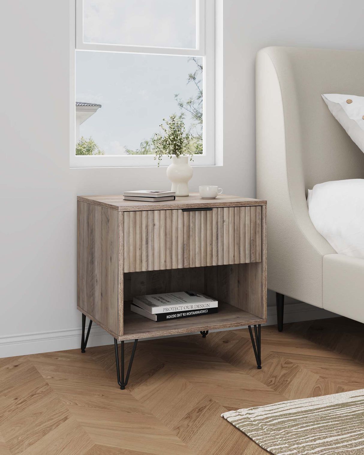 DUMBO 1.0 Nightstand in Rustic Grey by Manhattan Comfort at Eve Furniture
