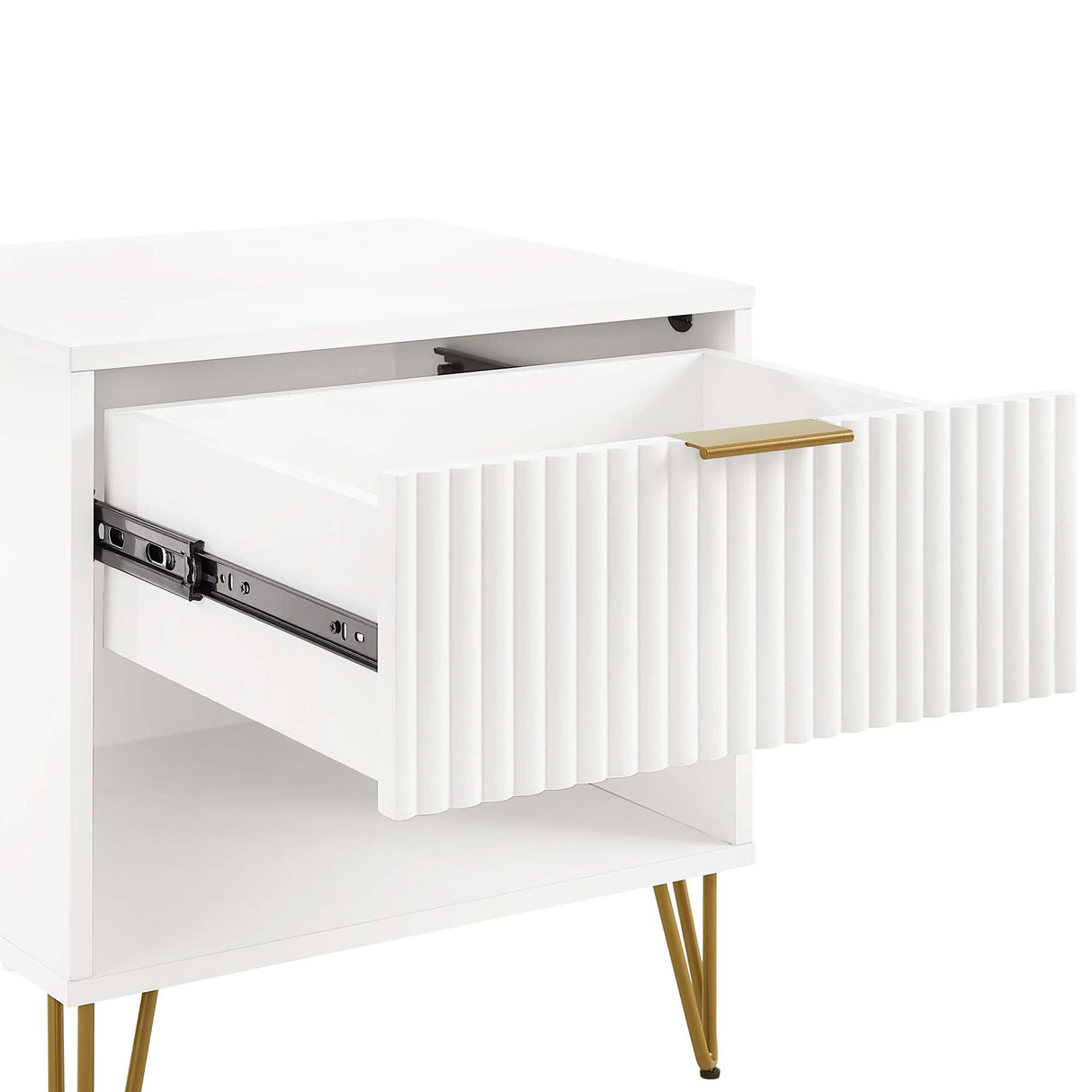 DUMBO 1.0 Nightstand in White by Manhattan Comfort at Eve Furniture