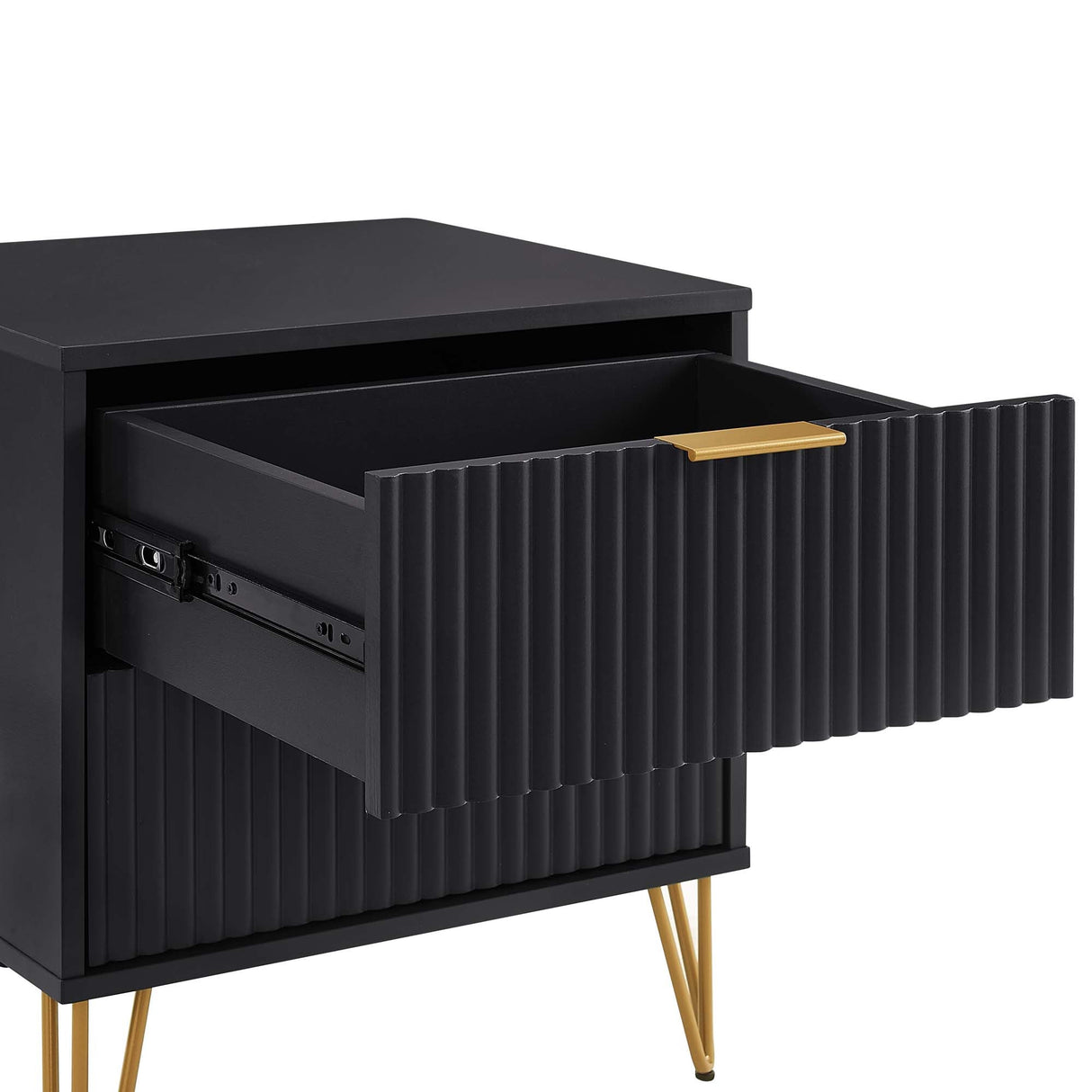 DUMBO 2.0 Nightstand in Black by Manhattan Comfort at Eve Furniture