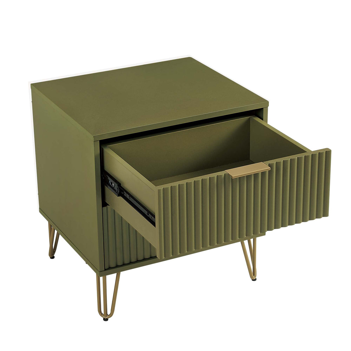 DUMBO 2.0 Nightstand in Olive Green by Manhattan Comfort at Eve Furniture