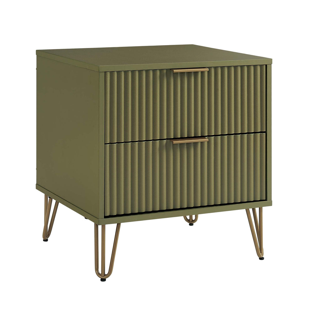DUMBO 2.0 Nightstand in Olive Green by Manhattan Comfort at Eve Furniture