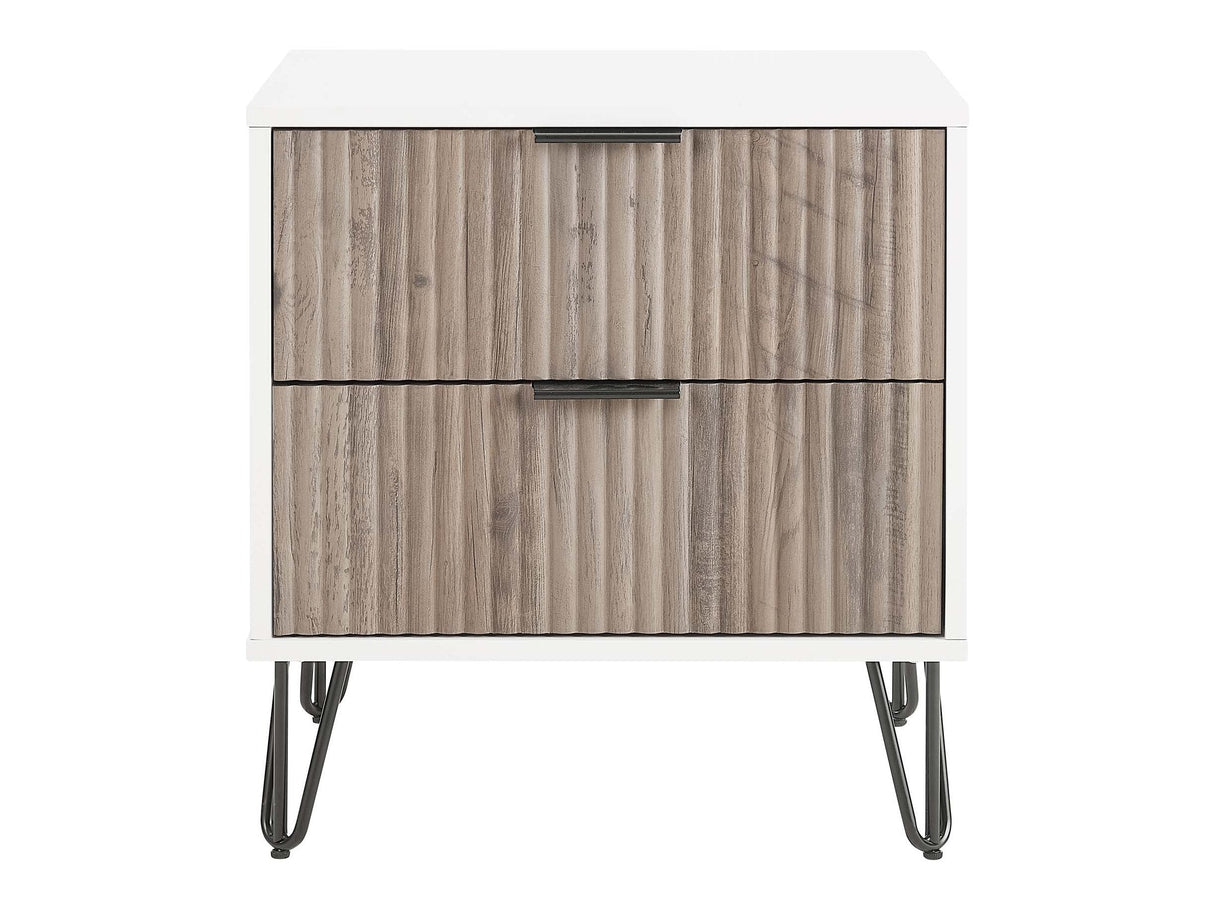 DUMBO 2.0 Nightstand in White and Rustic Grey by Manhattan Comfort at Eve Furniture
