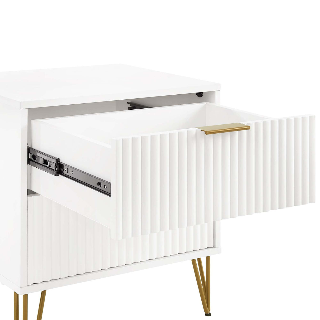 DUMBO 2.0 Nightstand in White by Manhattan Comfort at Eve Furniture