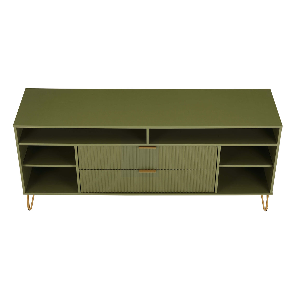 DUMBO 63" TV Stand in Olive Green by Manhattan Comfort at Eve Furniture
