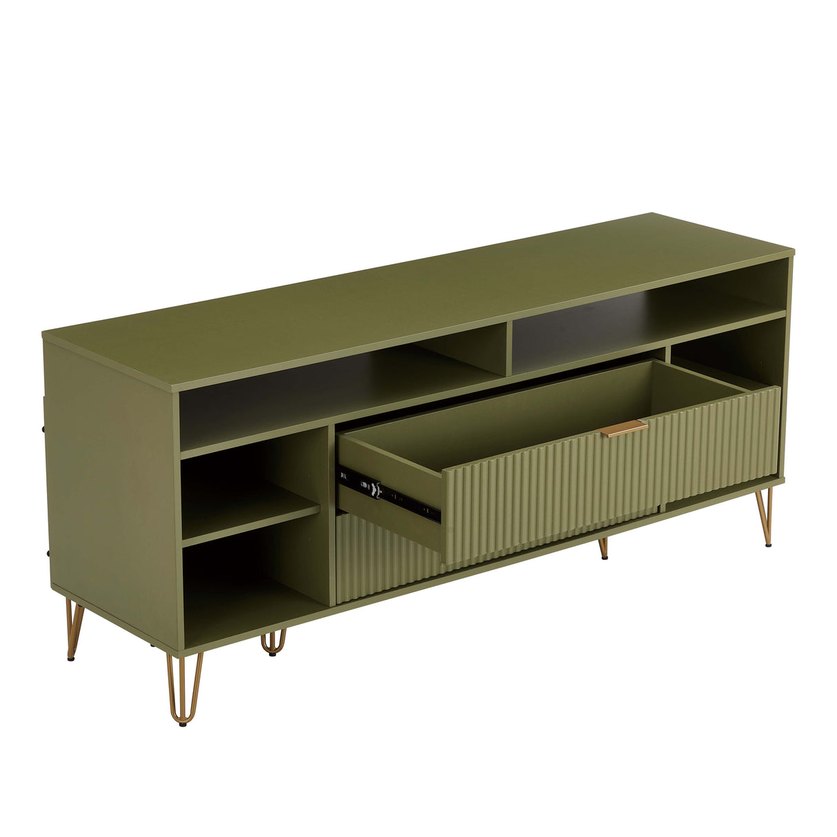 DUMBO 63" TV Stand in Olive Green by Manhattan Comfort at Eve Furniture