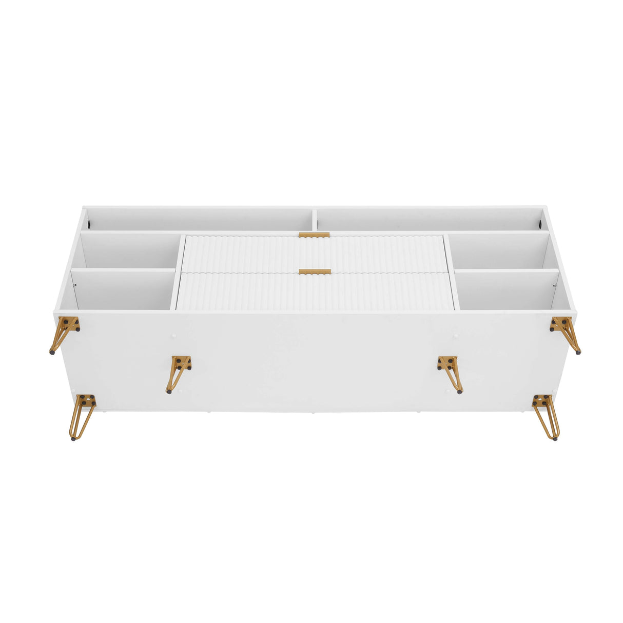 DUMBO 63" TV Stand in White by Manhattan Comfort at Eve Furniture