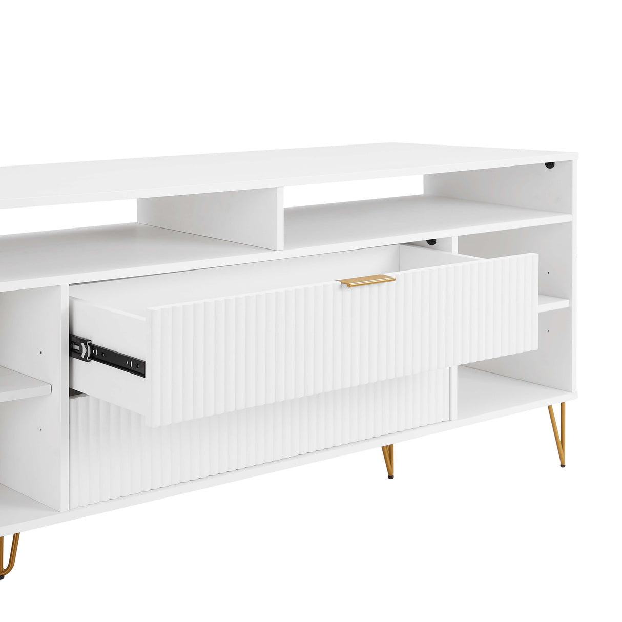 DUMBO 63" TV Stand in White by Manhattan Comfort at Eve Furniture