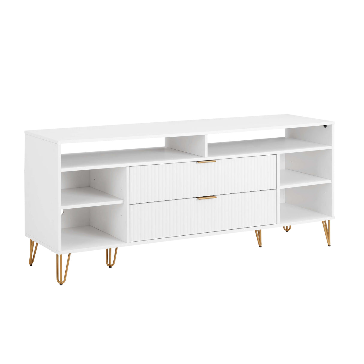DUMBO 63" TV Stand in White by Manhattan Comfort at Eve Furniture