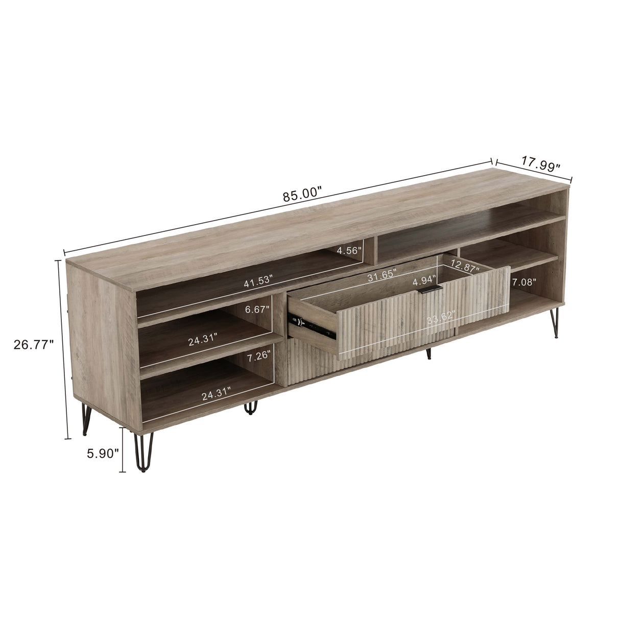 DUMBO 85" TV Stand in Golden Brown by Manhattan Comfort at Eve Furniture
