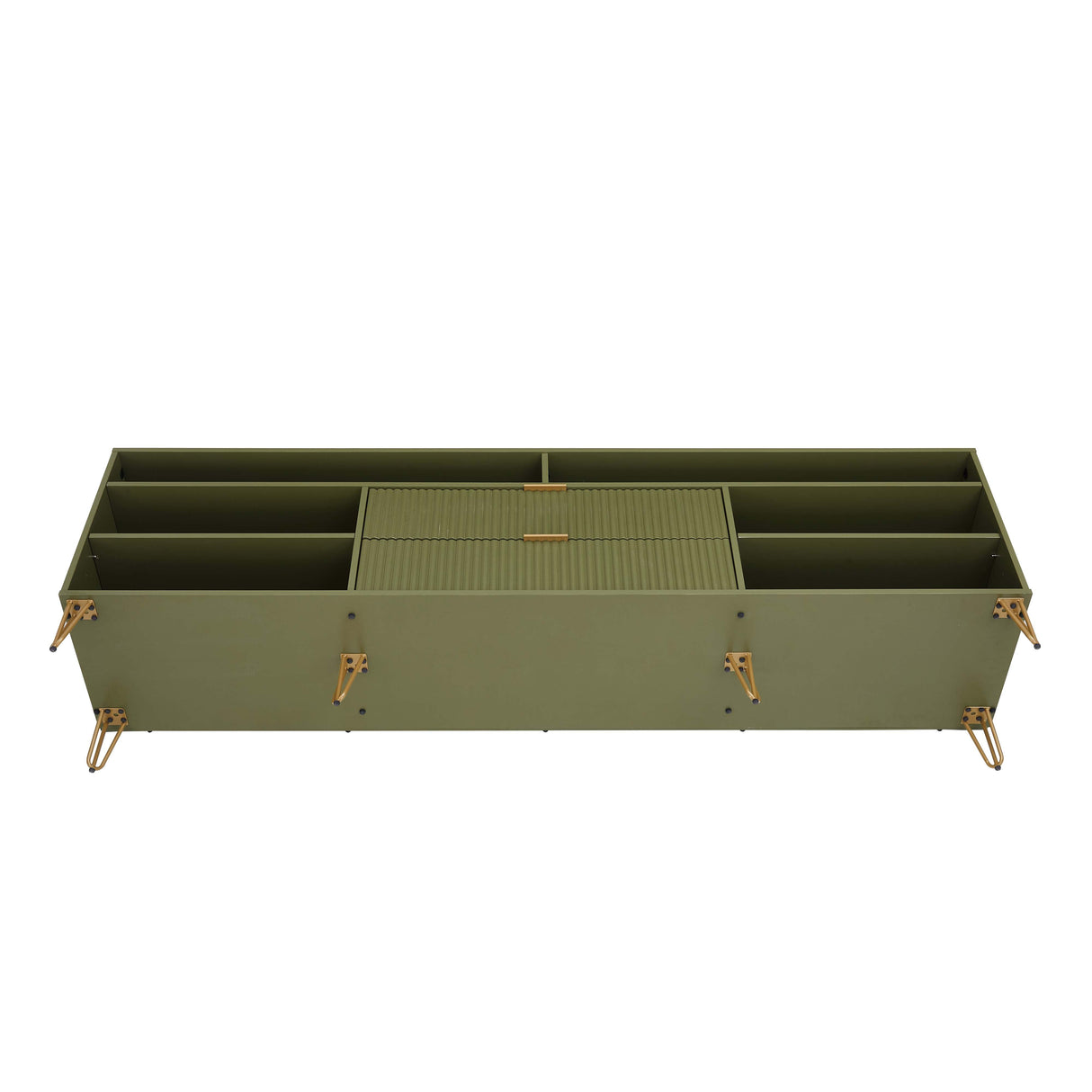 DUMBO 85" TV Stand in Olive Green by Manhattan Comfort at Eve Furniture