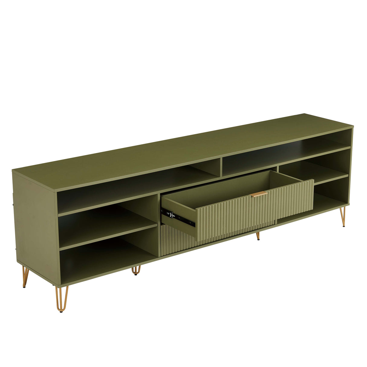DUMBO 85" TV Stand in Olive Green by Manhattan Comfort at Eve Furniture