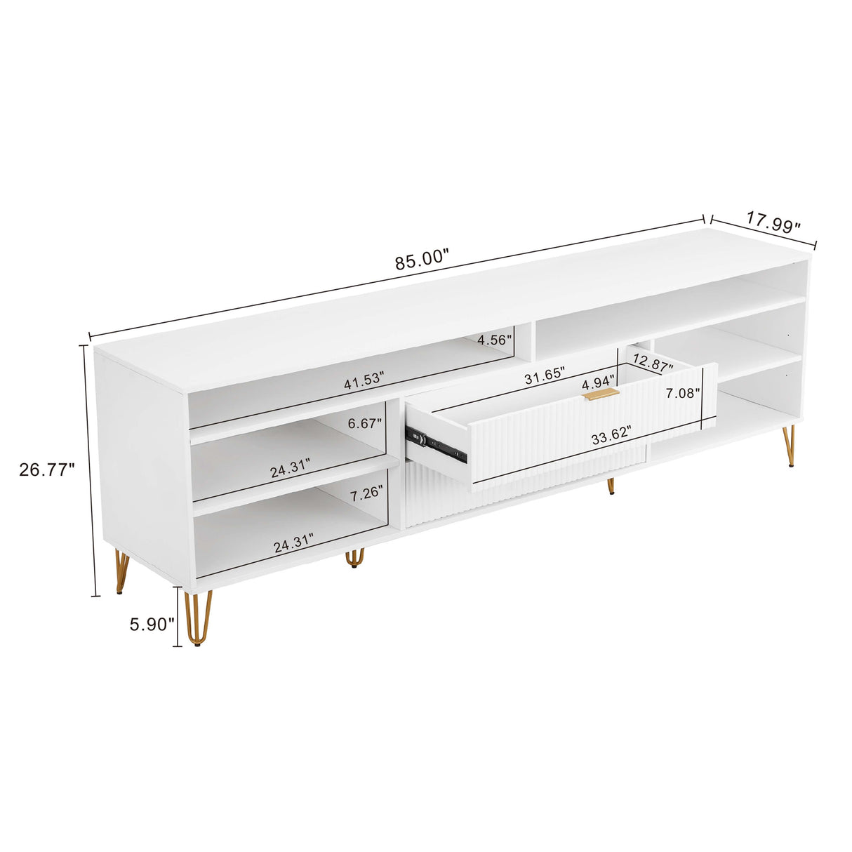 DUMBO 85" TV Stand in White by Manhattan Comfort at Eve Furniture
