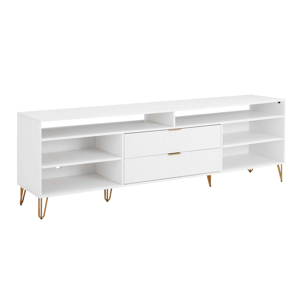 DUMBO 85" TV Stand in White by Manhattan Comfort at Eve Furniture