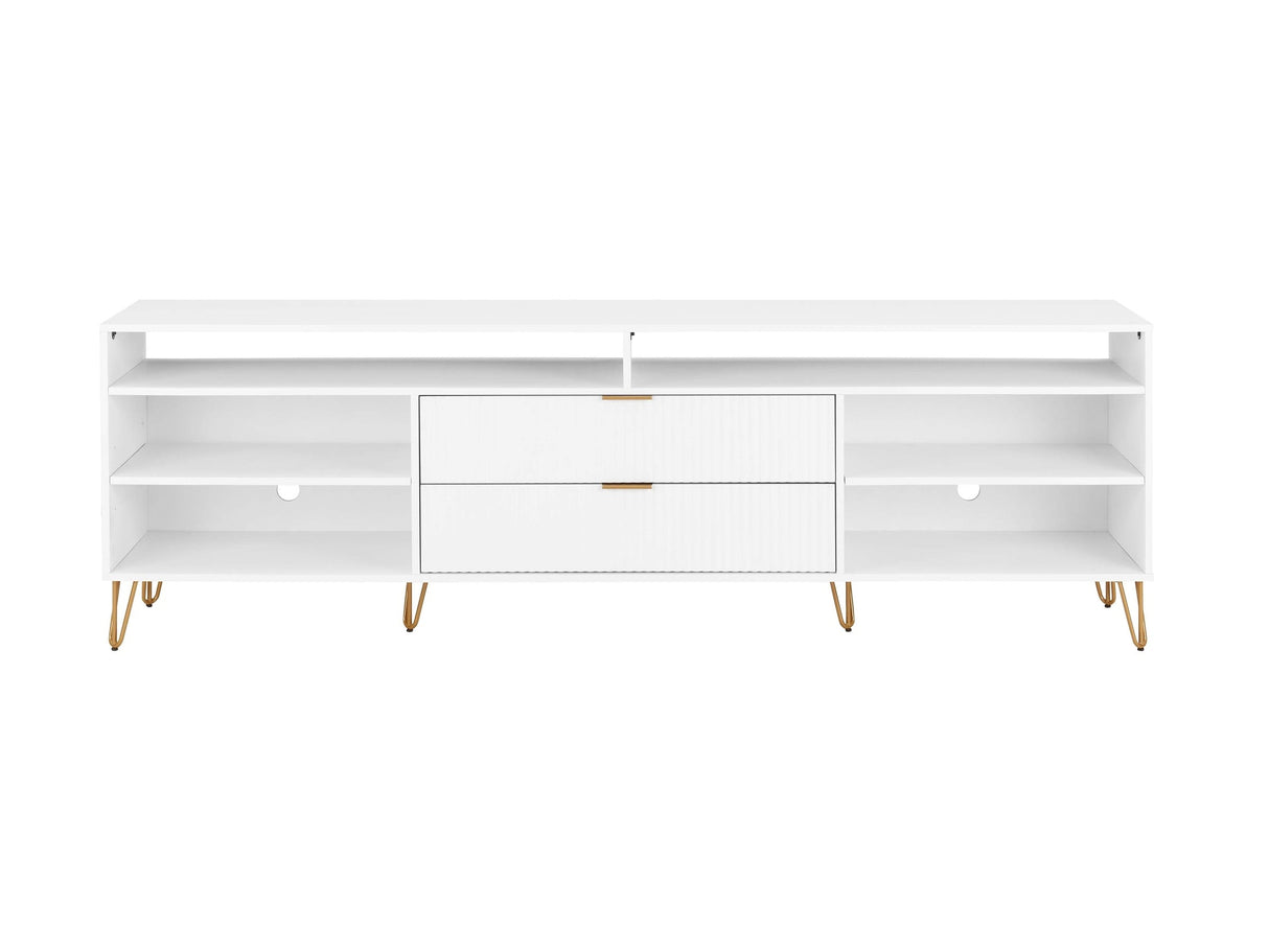 DUMBO 85" TV Stand in White by Manhattan Comfort at Eve Furniture