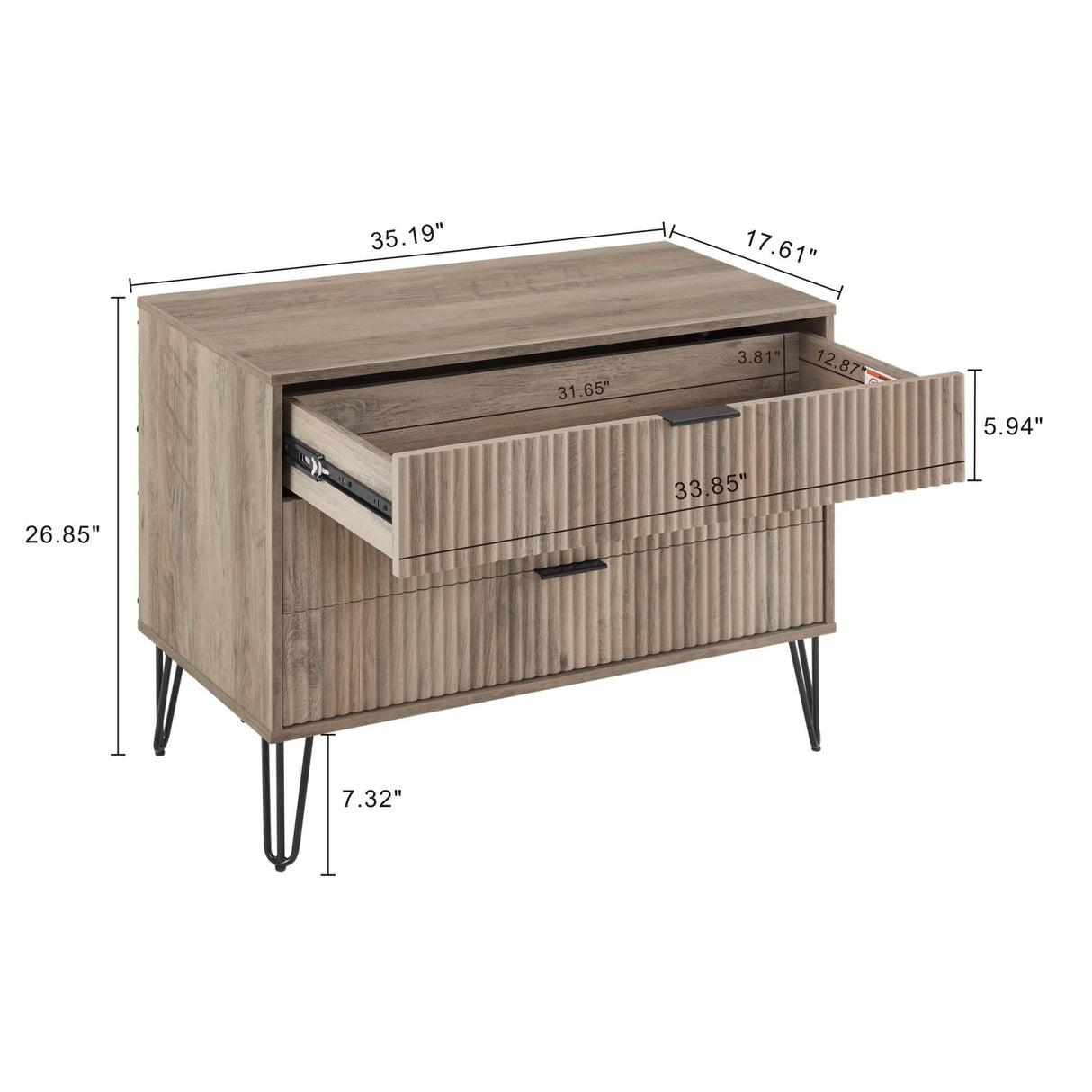 DUMBO Dresser in Grey by Manhattan Comfort at Eve Furniture