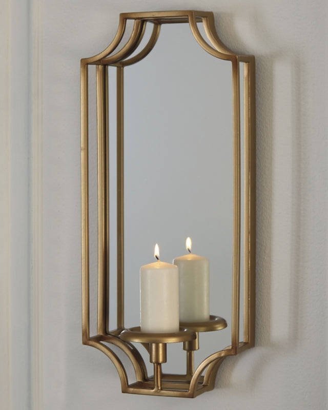 Dumi Gold Finish Wall Sconce by Ashley at Eve Furniture