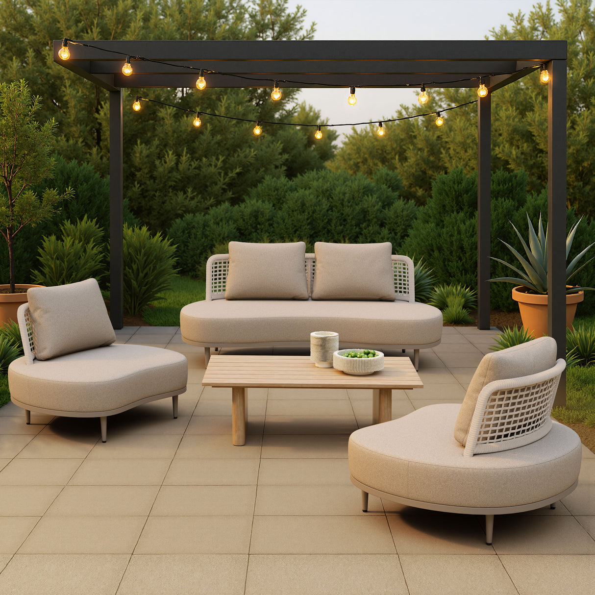 Duna Natural Outdoor Coffee Table by Zuomod at Eve Furniture