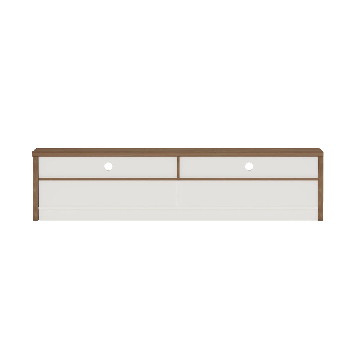 Duncan 70" TV Stand in Maple and Off White by Manhattan Comfort at Eve Furniture