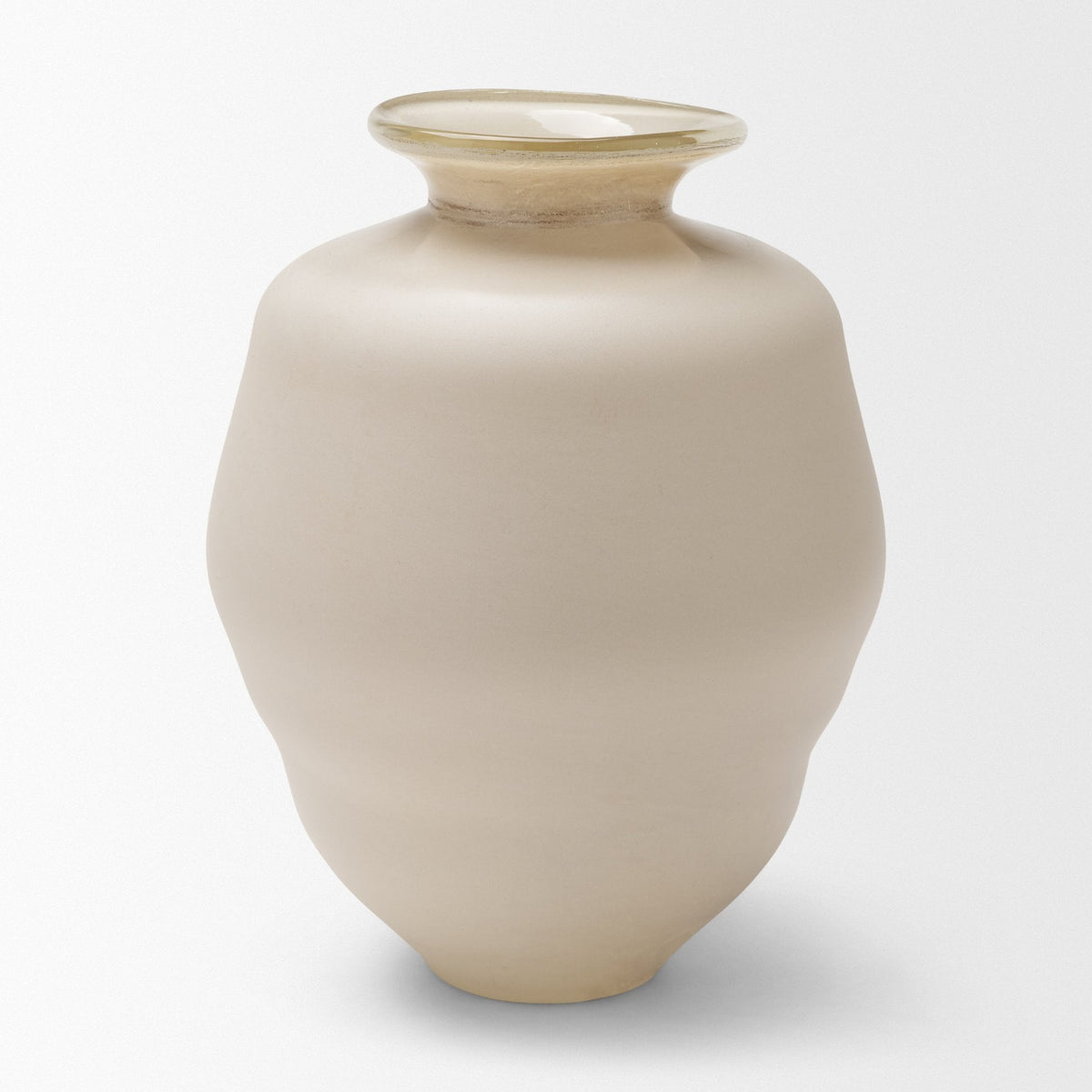 Dune Matte White Glass Vase by Mercana at Eve Furniture