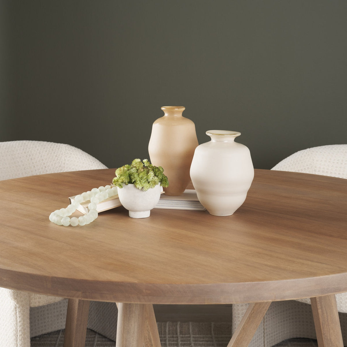 Dune Matte White Glass Vase by Mercana at Eve Furniture