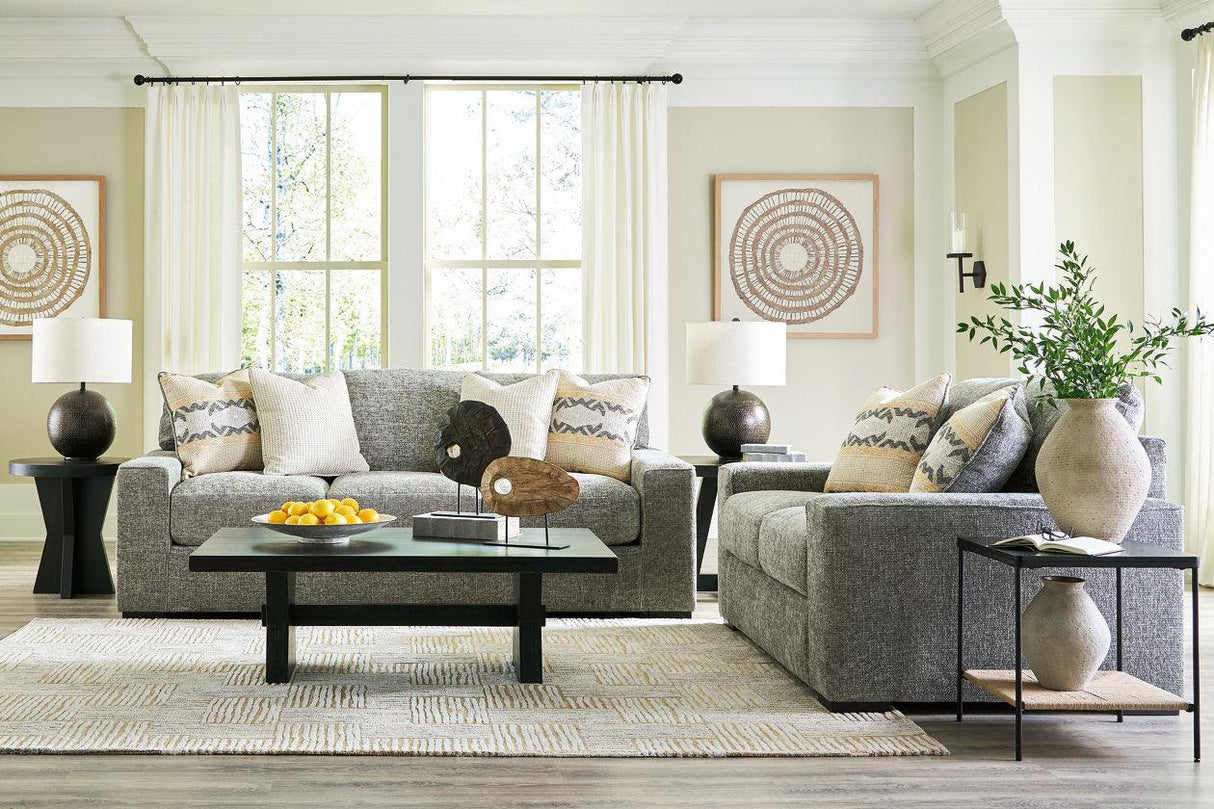 Dunmor Graphite Sofa and Loveseat by Ashley at Eve Furniture