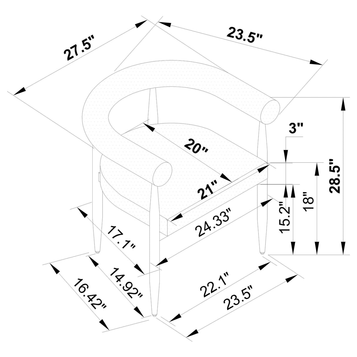 Dunmore Black Boucle Dining Arm Chair, Set of 2 by Coaster at Eve Furniture