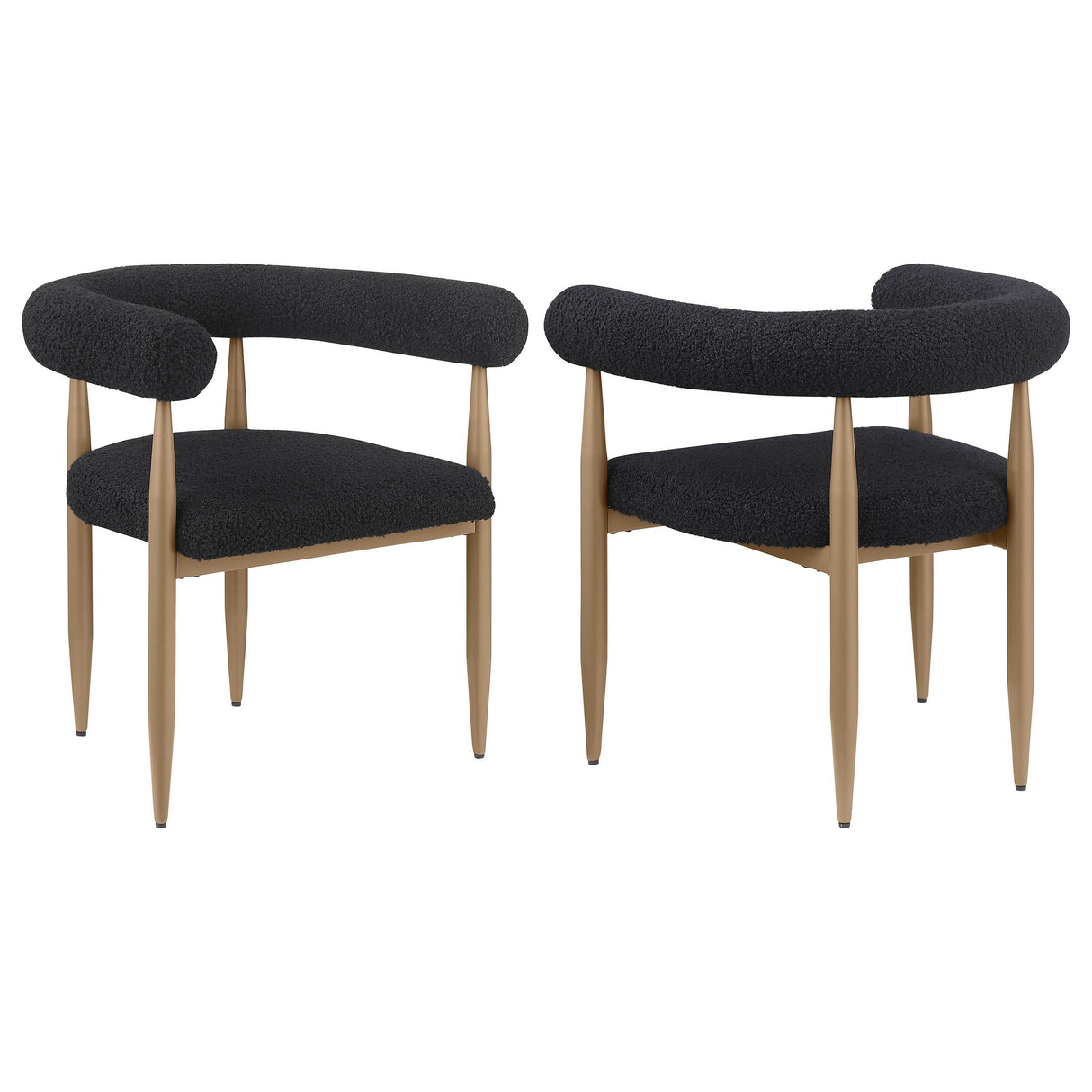 Dunmore Black Boucle Dining Arm Chair, Set of 2 by Coaster at Eve Furniture