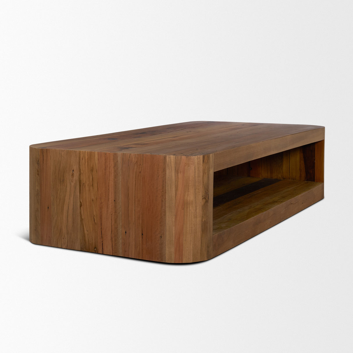Dunmore Solid Wood Rectangular Open Shelf Coffee Table by Mercana at Eve Furniture