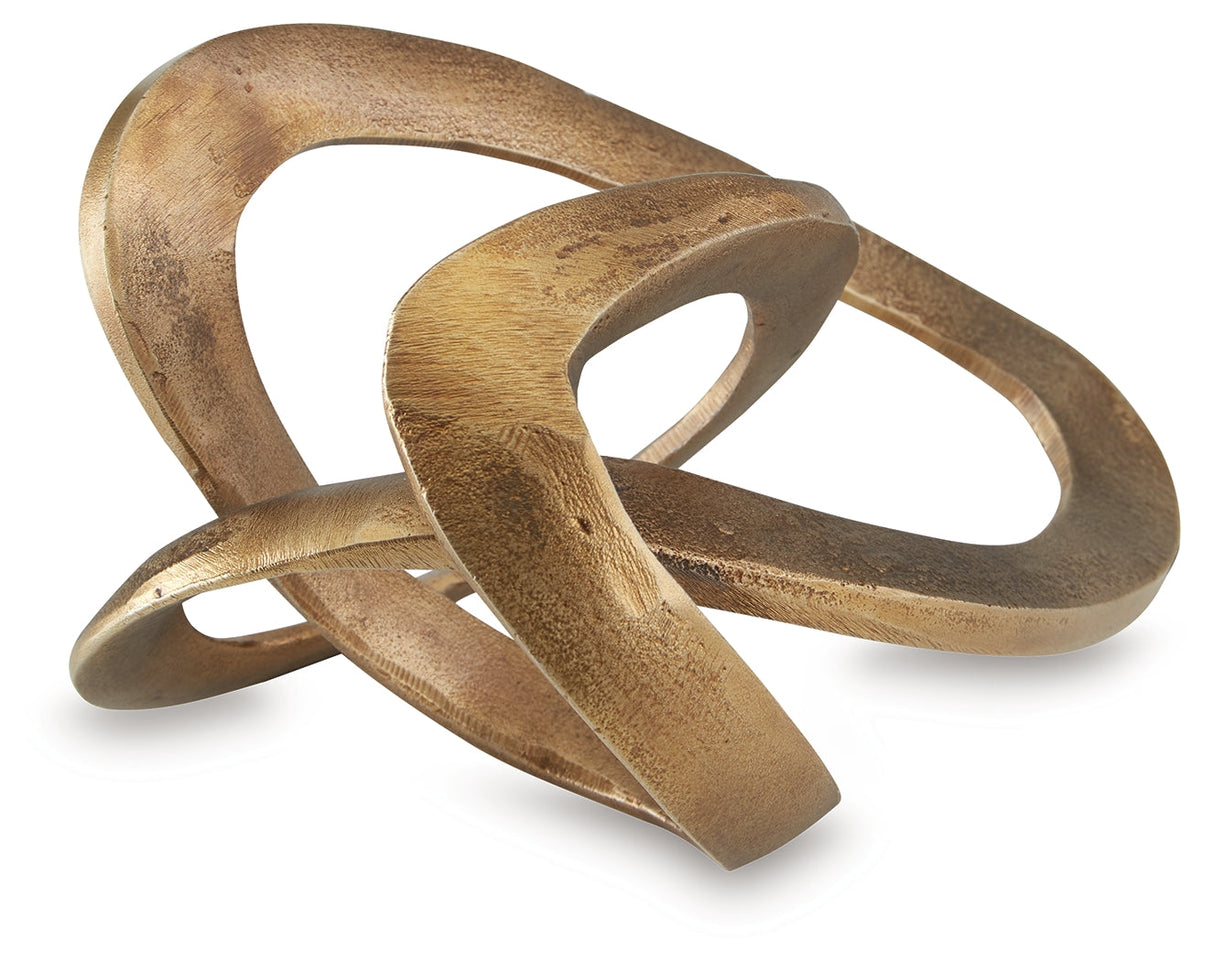 Dunnruck Antique Brass Finish Sculpture by ASHLEY FURNITURE at Eve Furniture