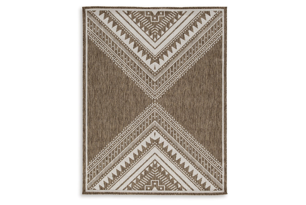 Dunsler Brown/Cream 8' x 10' Rug by Ashley at Eve Furniture