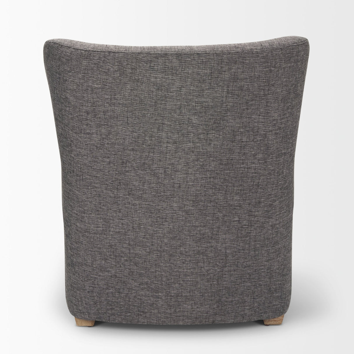 Dunstan Accent Chair Upholstered Gray Twill Fabric and Medium Brown Wood Feet by Mercana at Eve Furniture
